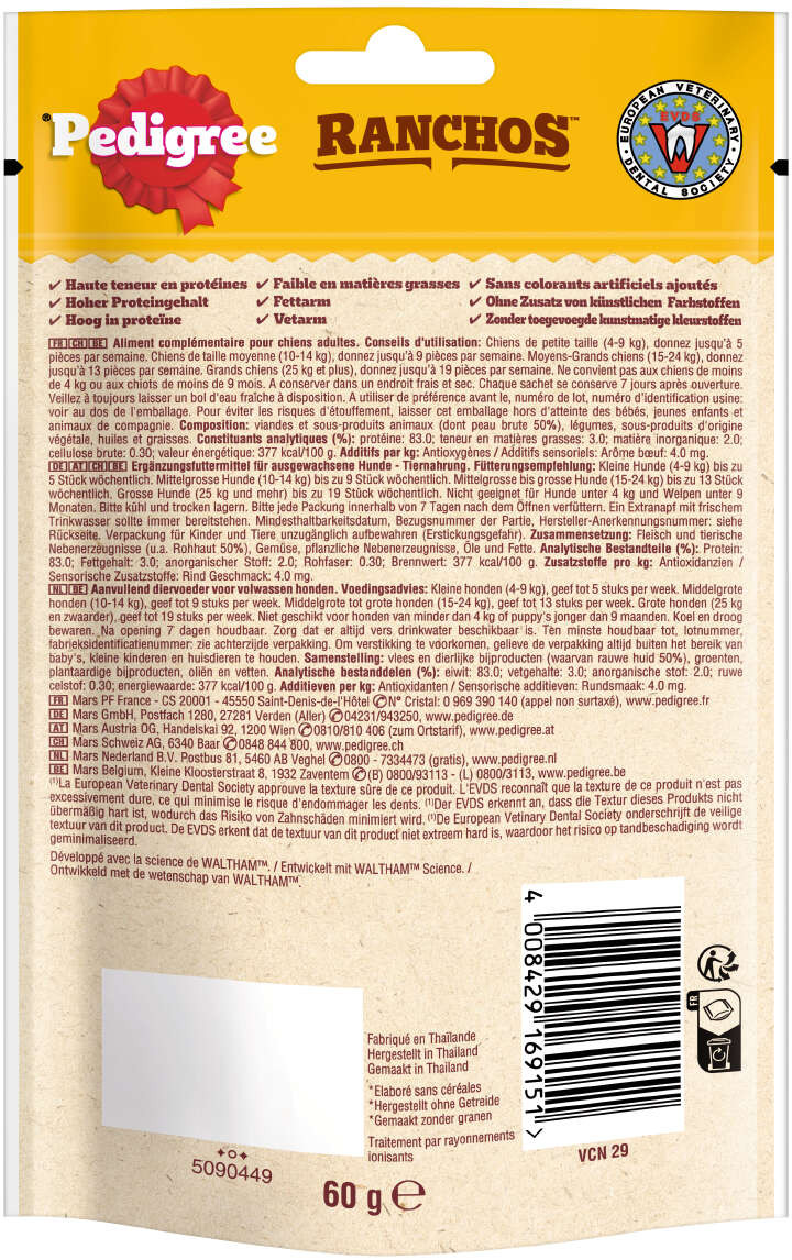 Pedigree Hundeleckerli RANCHOS Layers mit Rind